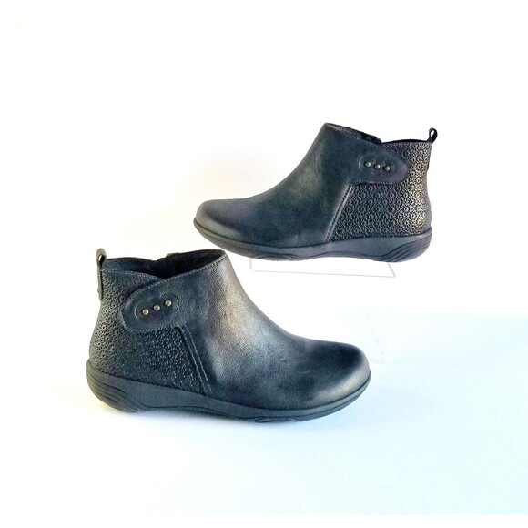 HALSA Women's Althea Booties Black Leather Sz 9.5 Ankle Boots Comfort - Picture 5 of 16